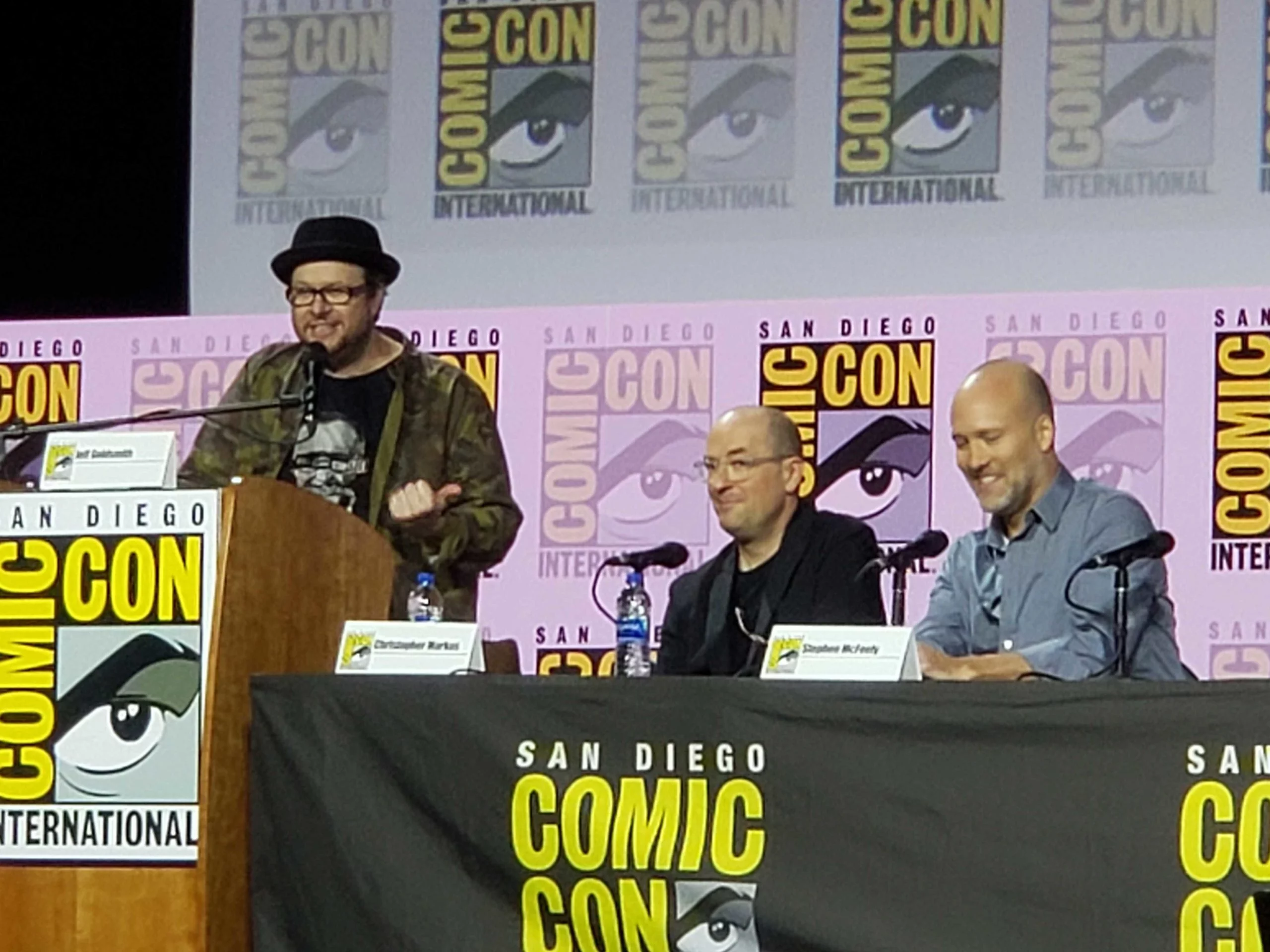 Christopher Markus and Stephen McFeely at san diego comic con 2019