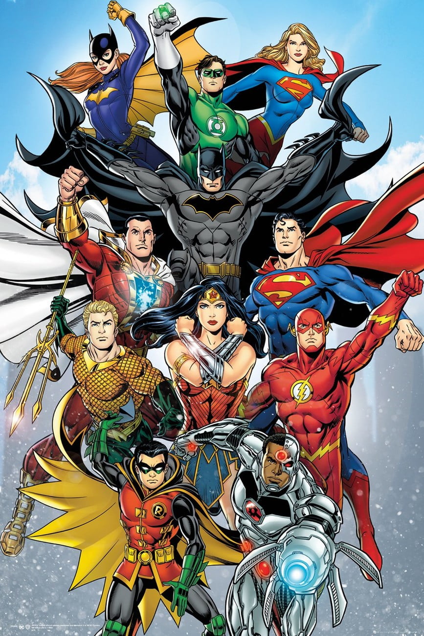 Justice League Super Hero Collage Poster Art Print Gift A0 A1 A2 A3 A4 Maxi