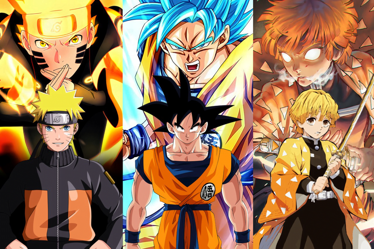 Naruto,Goku and Zenitsu Power Poster - The Comic Book Store