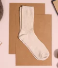 Oat Meal Solid Ribbed Socks