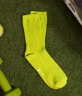 Neon Green Solid Ribbed Socks