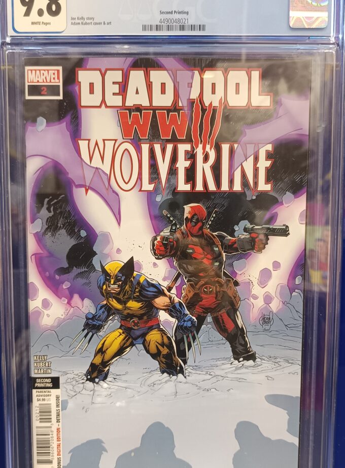 Deadpool & Wolverine WWIII #2 CGC 9.8 2nd Ptg Adam Kubert Variant Cover