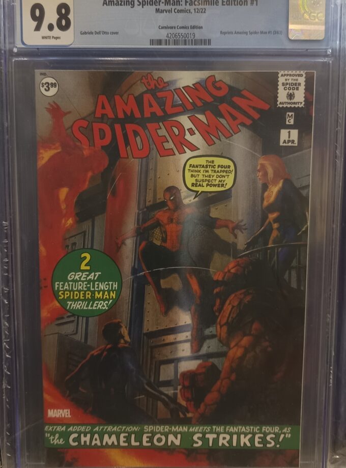 Amazing Spider-Man: Facsimile Edition #1 Ltd To 1102/3000 With CoA Cgc 9.8