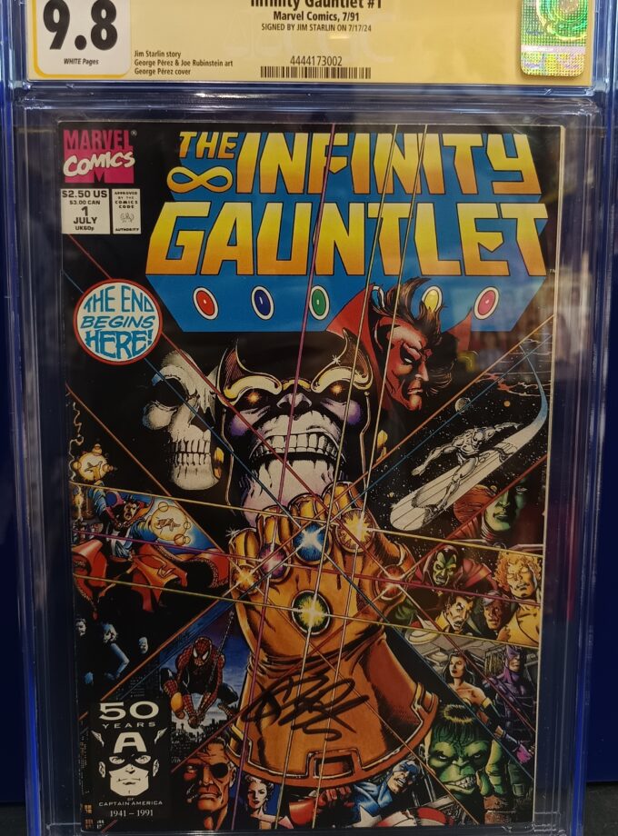 Infinity Gauntlet #1 CGC SS 9.8 Signed by Jim Starlin