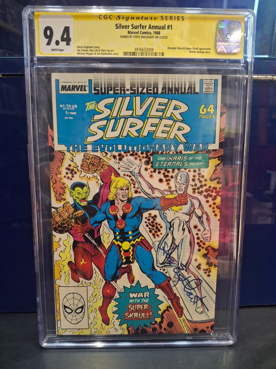 Silver Surfer Annual #1 CGC 9.4 Signed By Steve Englehart