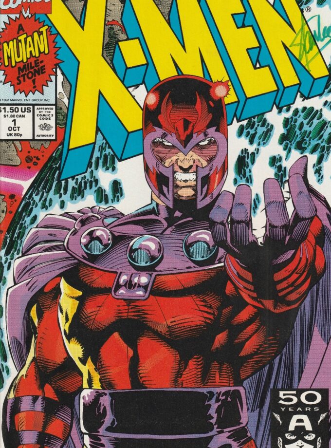 X-Men #1 Jim Lee Chris Claremont Magneto Cover Signed by Stan Lee with CoA