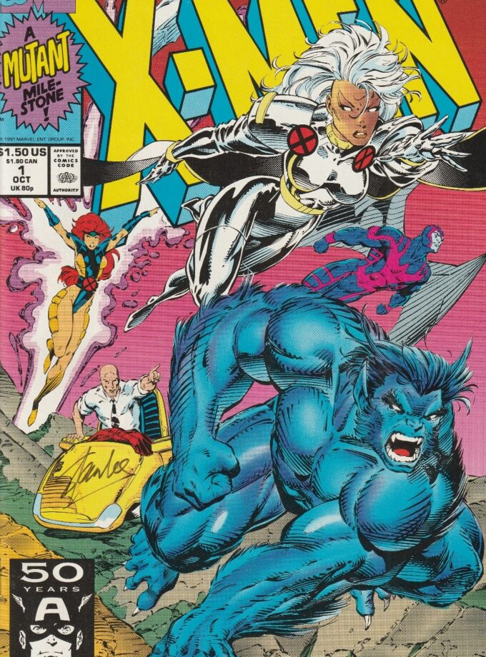 X-Men #1 Beast/Storm Cover Signed by Stan Lee with CoA