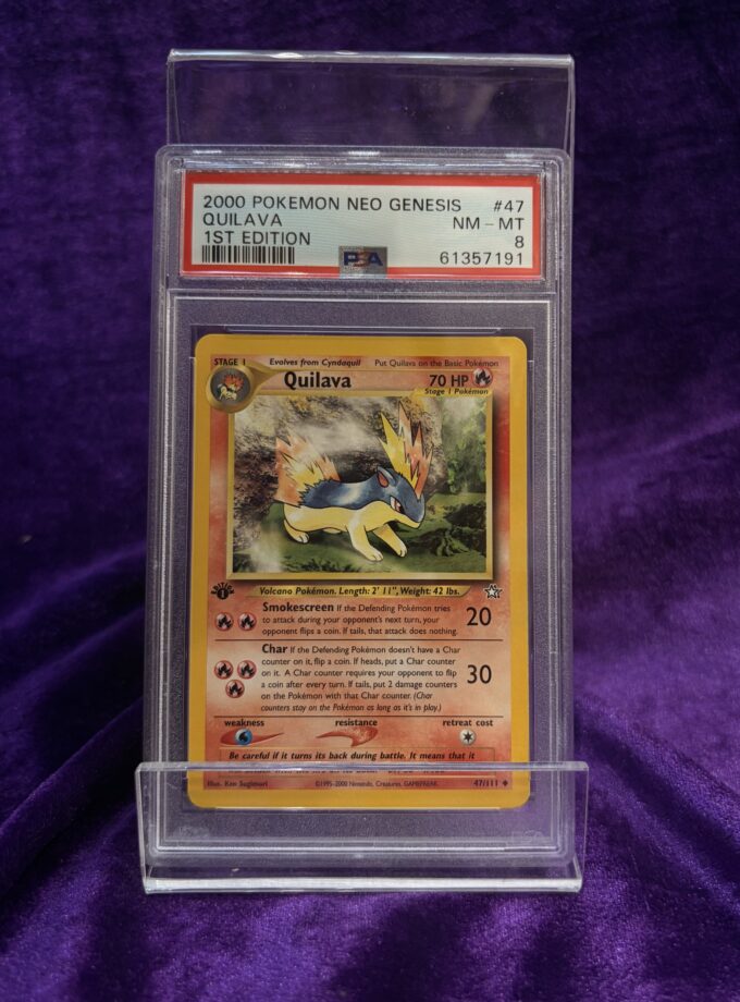 2000 pokemon NEO Genesis Quilava 1st Edition #47 PSA 8 NM - MT