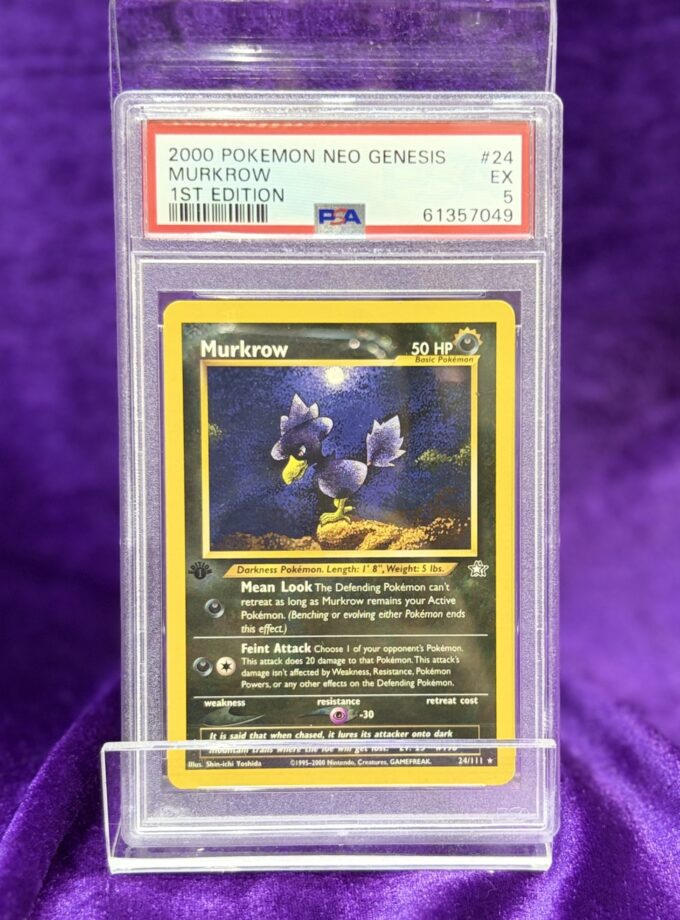 2000 Pokemon NEO Genesis Murkrow 1st Edition #24 PSA 5 EX