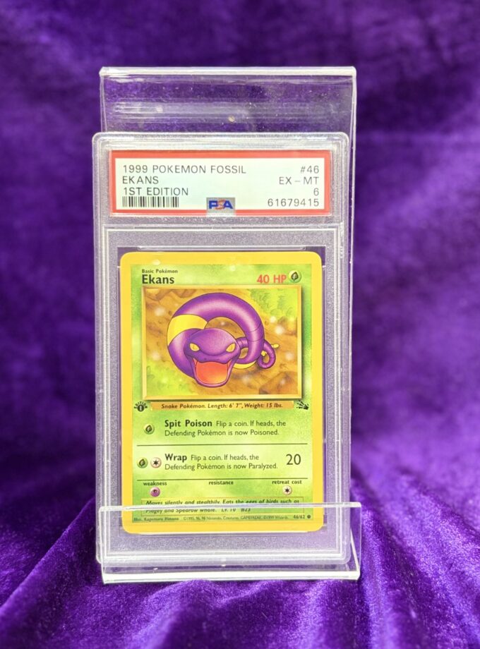 1999 Pokemon Fossil Ekans 1st Edition #46 PSA  6 EX - MT