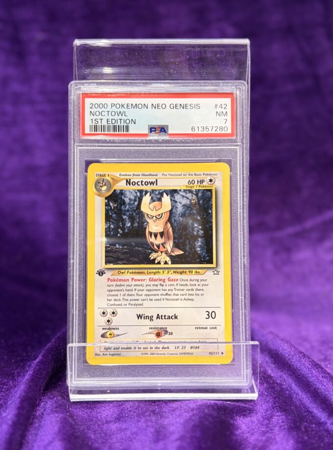 2000 Pokemon NEO Genesis Noctowl 1st Edition #42 PSA 7 NM