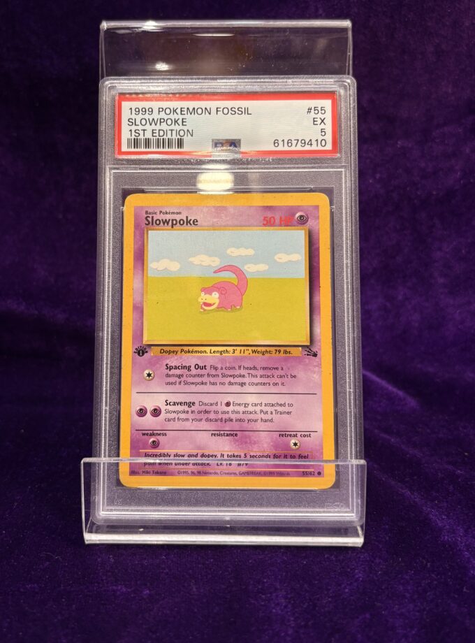 1999 Pokemon Fossil Slowpoke 1st Edition #55 PSA 5 EX