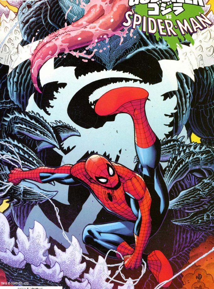 Godzilla vs Spider-Man #1 (One Shot) Cover E Variant Nick Bradshaw Venomized Godzilla Cover