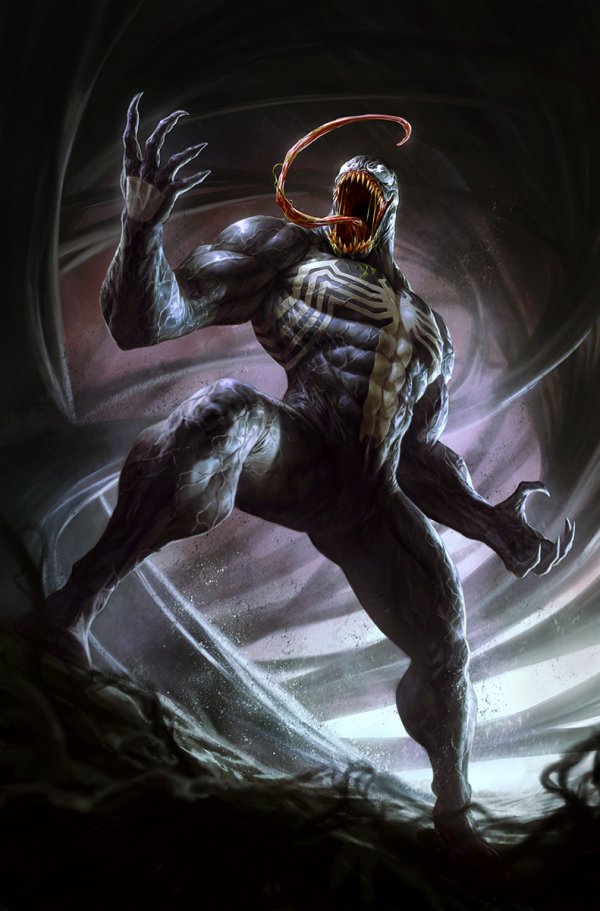 Venom #34 Unknown Comics / Street Level Hero / Comic Traders Dave Rapoza Virgin Variant