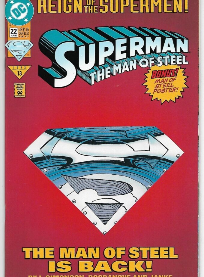 Superman: The Man of Steel #22 Collectors Edition With Poster